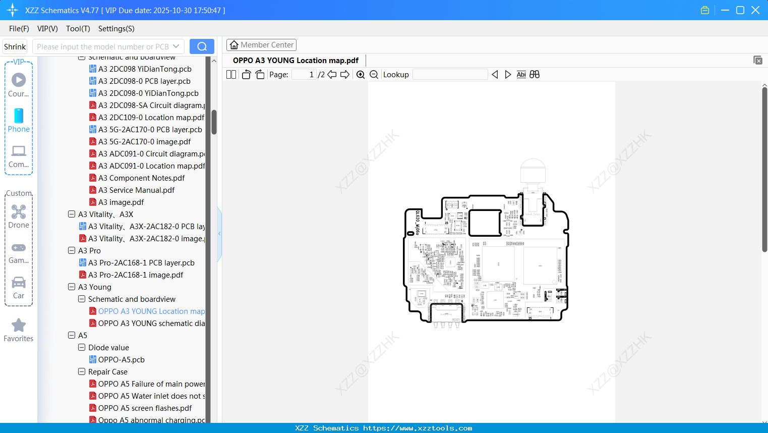 OPPO A3 YOUNG Location Map